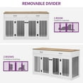 thumbnail image 3 of Dextrus Large Dog Crate Furniture for 2 Dogs, 60" Wooden Dog Kennel with Double Doors and 2 Drawers, Heavy Sturdy Dog Kennel for Medium Large Dog, Indoor Double Dog Cage,White, 3 of 6