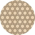 thumbnail image 1 of Ahgly Company Indoor Round Patterned NavajoWhite Gold Area Rugs, 7' Round, 1 of 6