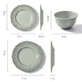 thumbnail image 5 of TP 12-Piece Dinnerware Set, Melamine Dishes Set with Bowls and Plates, Dinner Service for 4, Dishwasher Safe, Gray, 5 of 7