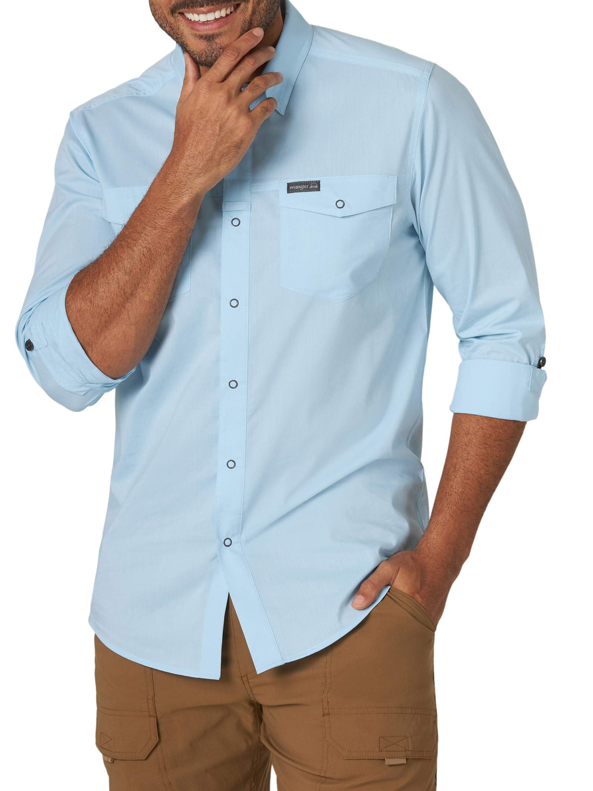 Wrangler Men's Long Sleeve Solid Outdoor Utility Shirt 