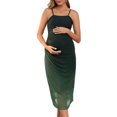 thumbnail image 1 of INSPIRE CHIC Vestido de Maternidad de Malla para Mujeres con Costuras Laterales Bodycon Tirantes Espagueti Largos Vestidos de Embarazo para Bodas Fiesta de Cóctel 2025 Verde XL, 1 of 6