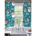 thumbnail image 2 of Christmas Santa Claus Sheer Curtains 72 Inch Length 2 Panels Set Window Treatments, Cartoon Xmas Elk Snowflakes Blue Rod Pocket Semi Curtains for Living Room/Bedroom/Kitchen Décor, 104"W x 72"L, 2 of 7