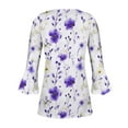 thumbnail image 5 of Women Blouse 3/4 Sleeve Petite, Flower Print Blouses for Women Womens Country Graphic Tees Vintage Trendy Summer Tops for Women 2025 Trendy Teens s for Women Golf my orders, 5 of 5