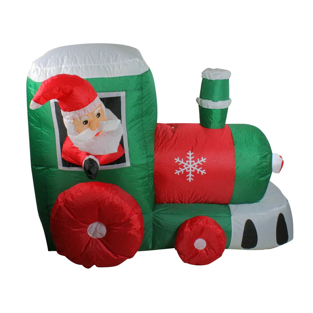4.5' Inflatable Santa on Locomotive Train Lighted Outdoor Christmas