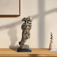 thumbnail image 5 of Silence Is Golden Sculpture, 12'' Thinker Sculptural Bust for Table Shelf Mantel, Modern Home Decor Housewarming Gift, 5 of 6