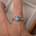 thumbnail image 3 of Swiss blue topaz ring, engagement ring, oval cut blue gemstone, sterling silver ring, 3 of 3