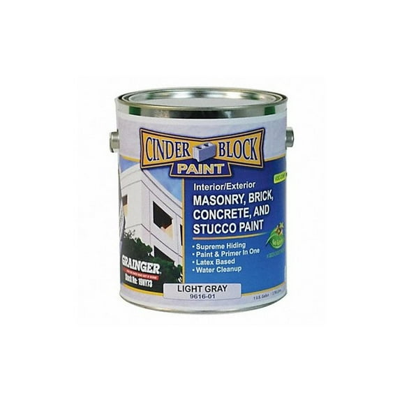 Rae Exterior Paint, Flat, Water Base, Light Gray, 1 gal 9616-01