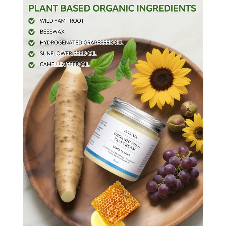 ZUZUXIA Organic Wild Yam Cream for Hormone Balance 4 OZ - Walmart.com