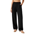 thumbnail image 2 of Stamzod Trousers Pants for Women Business Work Dress Pants Wide Leg Casual Trousers Slacks with Pockets Black S, 2 of 7