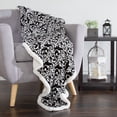 thumbnail image 2 of Lavish Home 61-00004-BW Fleece Sherpa Blanket Throw - Black, White, 2 of 2