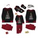 thumbnail image 1 of Pijamas navideños para toda la familia: conjunto de camiseta de manga larga con estampado de árbol y pantalón. Ropa de dormir navideña., 1 of 10