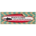 thumbnail image 2 of Northlight Chevron Burlap Beach Closed Shark Bite Surfboard Wall Sign -  8" x 23.75”, 2 of 9