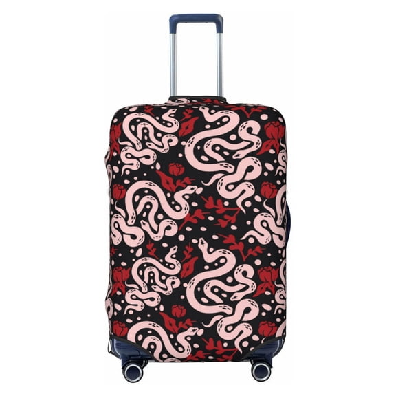 Xecao Snake And Rose print Elastic Luggage Cover, with double-sided print , is perfect for travel, business, and daily use