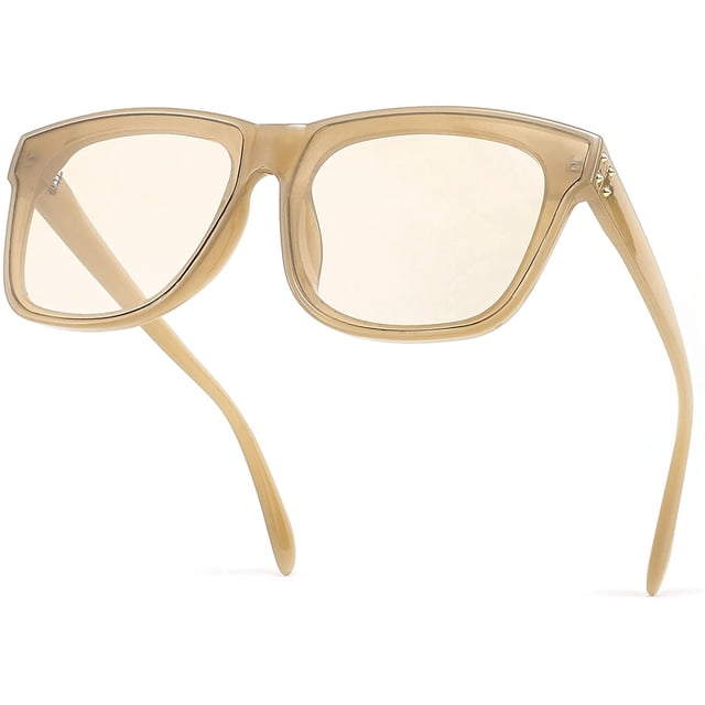 FEISEDY Oversized Sunglasses for Women Men Square Trendy UV400 with Subulate Rivets B2799