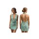 thumbnail image 3 of Vestido corto de mujer con escote halter y pedrería, ideal para el verano. Vestido floral sin mangas y con espalda descubierta., 3 of 10