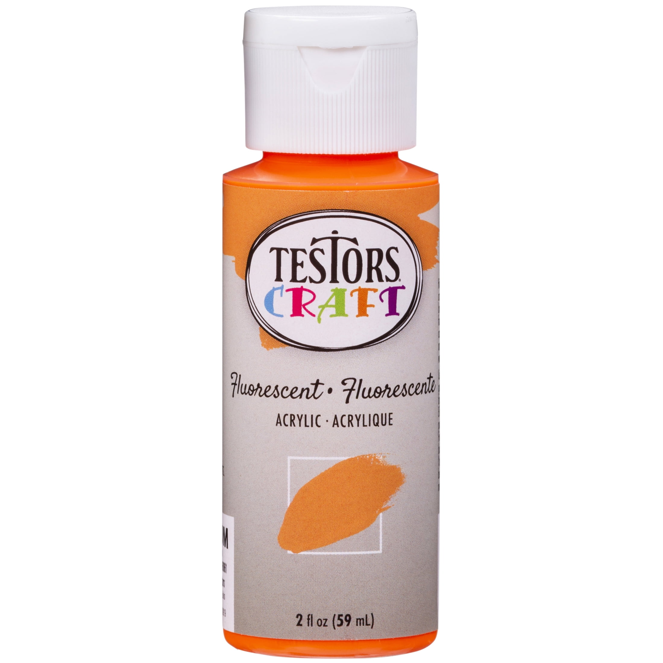 6 Pack, Orange, Rust-Oleum Testors Craft Fluorescent Acrylic Paint- 297504, 2 oz. Bottle