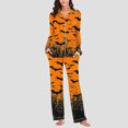 thumbnail image 4 of Brqkzdu 2 Piece Womens Halloween Pajamas Sets Long Sleeve Collar Button Down Pj and Pajama Pants Loose Comfy Nightwear Sets, 4 of 8