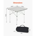 thumbnail image 4 of KFFKFF Folding Camping Table, Portable Aluminum Roll-Up Side Table, Lightweight and Compact with Carry Bag, Ideal for Outdoor Cooking, Tailgating, Grilling, Picnics, and Travel, Silver, 4 of 9