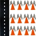 thumbnail image 1 of Set de decoración para fiestas 38 unidades 4E's Novelty coche de carreras con conos de tráfico y bandera, 1 of 8