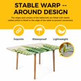 thumbnail image 4 of Spring Leaves Table Cloths for 3 Foot Rectangle Tables, Pastoral Garden Botanical Rustic Burlap Patio Waterproof Elastic Fitted Tablecloths, Washable Rectangular Table Cover for Camping, 4 of 8