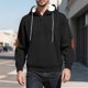 thumbnail image 1 of pstuiky camisetas de manga larga para hombre, Blusa informal y moderna de color liso con capucha y botones de manga larga para hombre top de hombre m, 1 of 5