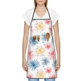 thumbnail image 3 of Yiaed Bright Colorful Fireworks Print Kitchen Apron with Hand Wipe Pockets,Big Pocket,Aprons for Women with Pockets, Waterproof for Cooking Baking, 3 of 7