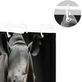 thumbnail image 5 of FREEAMG Grey Rhinoceros Shower Curtain Waterproof Fabric with 12 Hooks Bathroom Decorative Bath Curtain Set Polyester Fabric Machine Washable 60 x 72 Inch, 5 of 6