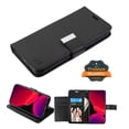thumbnail image 2 of For Nokia G100 luxurious PU leather Wallet 6 Card Slots folio with Wrist Strap & Kickstand Pouch Flip Shockproof Phone Case Cover by Xpression - Black, 2 of 8