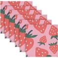 thumbnail image 2 of Coolnut Strawberry Cloth Napkins Set of 6, Reusable Washable Polyester Dinner Table Napkins for Family, Weddings, Parties, Home Decor, 20 x 20 Inch Washcloth Gift, 2 of 7