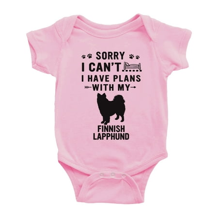 

Sorry I Can t I Have Plans With My Finnish Lapphund Love Pet Dog Cute Baby Jumpsuits (Pink 18-24 Months)