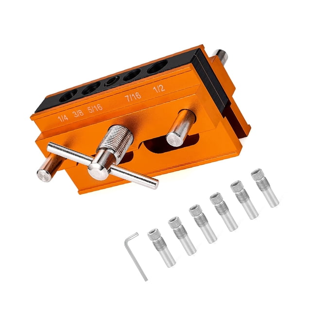 Scienceny Conjunto de juntas de localizador de carpintería de ancho ajustable para crear diferentes tipos de juntas de pasador Artesanía Corto naranja