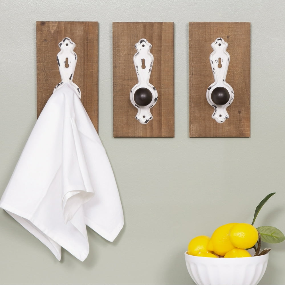 Gallery Solutions Rustic 3 Piece Door Knob Wall Hook Hanger Set