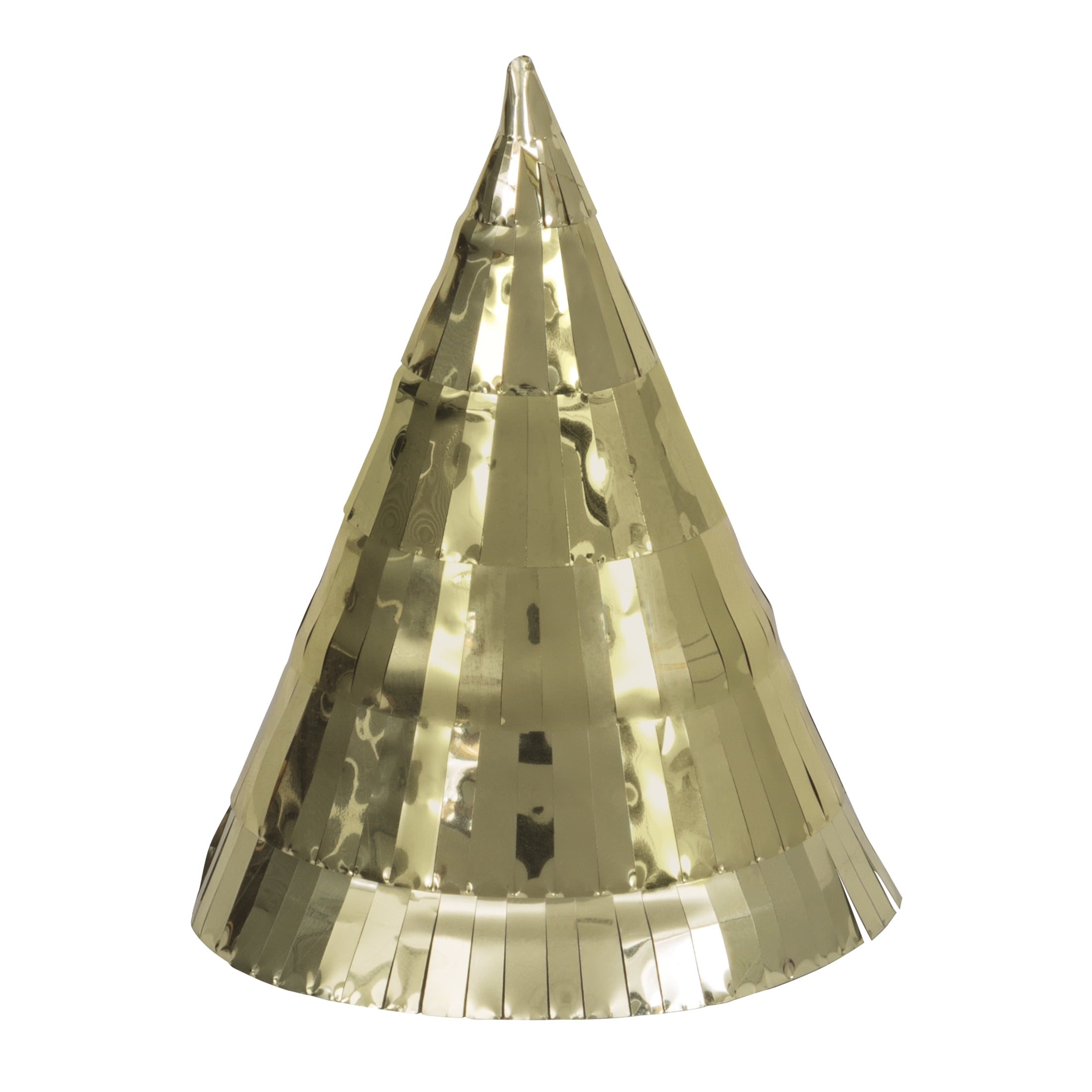 (4 pack) Mini Gold Fringe Foil Party Hats, 4 Count, by Way To Celebrate