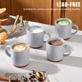 thumbnail image 4 of Vesteel Coffee Mugs Set of 4, 12oz Ceramic Coffee Cup with Handle, Modern Stoneware Mugs for Latte, Cappuccino, Cocoa, Dishwasher & Microwave Safe, Light Grey, 4 of 8