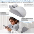 thumbnail image 3 of ColourTree Light Grey Adult Ergonomic Memory Foam Bed Triangle Wedge Pillow Headboard with Face Down Massage Prone Pillow Function for Reading, with Washable Cover, 3 of 7