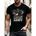 thumbnail image 6 of [Patriotic T-Shirt] High-Quality Cotton Men's Patriotic T-Shirt | Round Neck, Short Sleeved with US Army Eagle Pattern and Military Symbol of The US Flag Design, 6 of 6