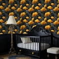 thumbnail image 4 of Peel and Stick Wallpaper Metallic Gold Ginkgo Leaves Vines Matte Charcoal Wall Mural 23.6in x 9.8ft Self Adhesive Removable Wall Paper Renter Friendly Wallpaper for Nursery Bedroom Cabinets, 4 of 8