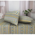 thumbnail image 7 of Microfiber Bed Sheet Set Lightweight Set - Flat Sheet Fitted Sheet Pillowcases - Extra Soft Shrinkage & Fade Resistant with Deep Pockets up tp 16” Mattress (Full, Blue Pattern), 7 of 7
