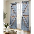 thumbnail image 5 of Farmhouse Wood Grain Sheer Curtains 84 Inch Length 2 Panels Set for Living Room/Bedroom, Vintage Country Barn Gate Textured Kitchen Curtains Grommet Semi-Sheer Curtains Window Treatments 42"x84"x2, 5 of 7