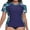 Navy Floral, variant on Women Short Sleeve Swimsuit Tops Sun Protection Rash Guard Quick Dry Swim Shirts UPF 50+