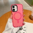 thumbnail image 6 of Magnetic Case for iPhone 16 Plus, Compatible with MagSafe Charging Soft TPU Bumper Slim Shockproof Protective Cute PC Back Cover for iPhone 16 Plus, Diamond Metal Camera Frame, Pink, 6 of 9