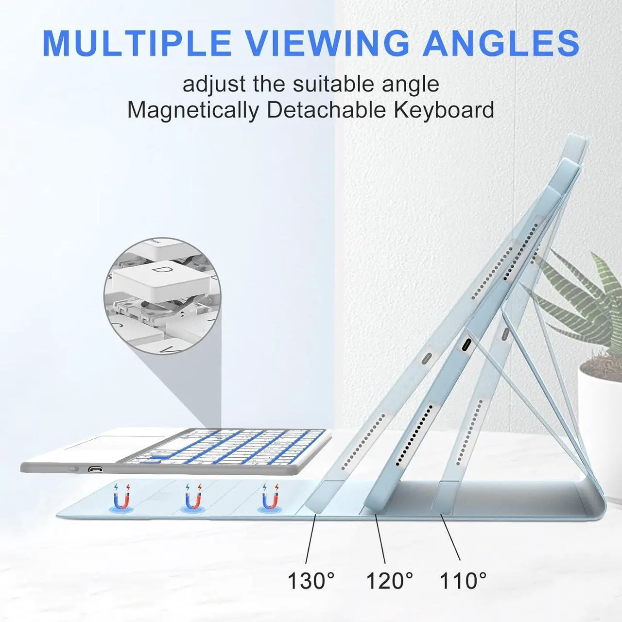 Keyboard Case for Xiaomi Pad 7/ Pad 7 Pro 11.2 Inch, 7 Color Backlit, Magnetic Detachable Wireless Bluetooth Keyboard, Multi-Touch Trackpad, Stain Resistant Cover, Rechargeable