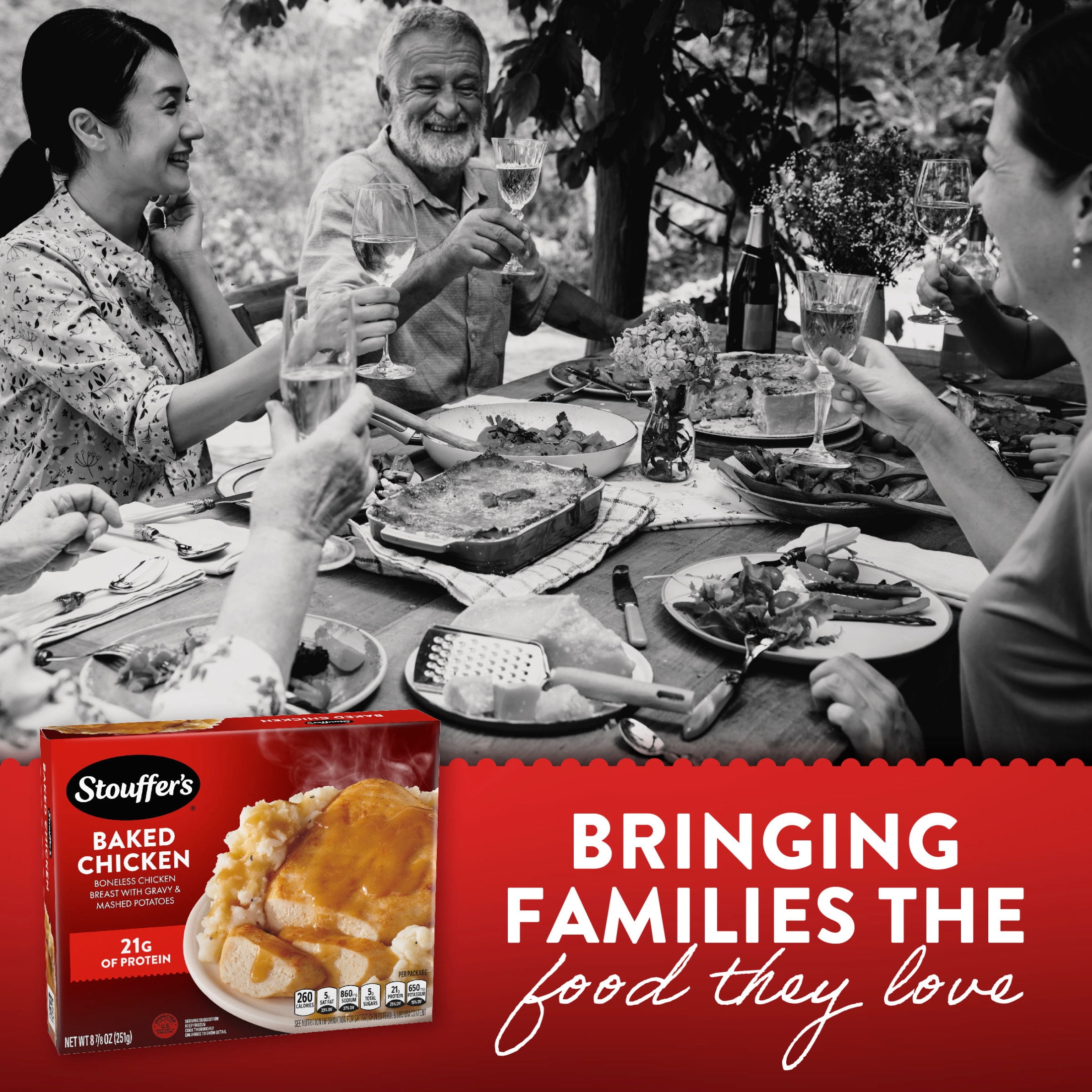 Stouffer’s Baked Chicken, Single Serve, Frozen Chicken Dinner, Single Frozen Meals 8.875 oz