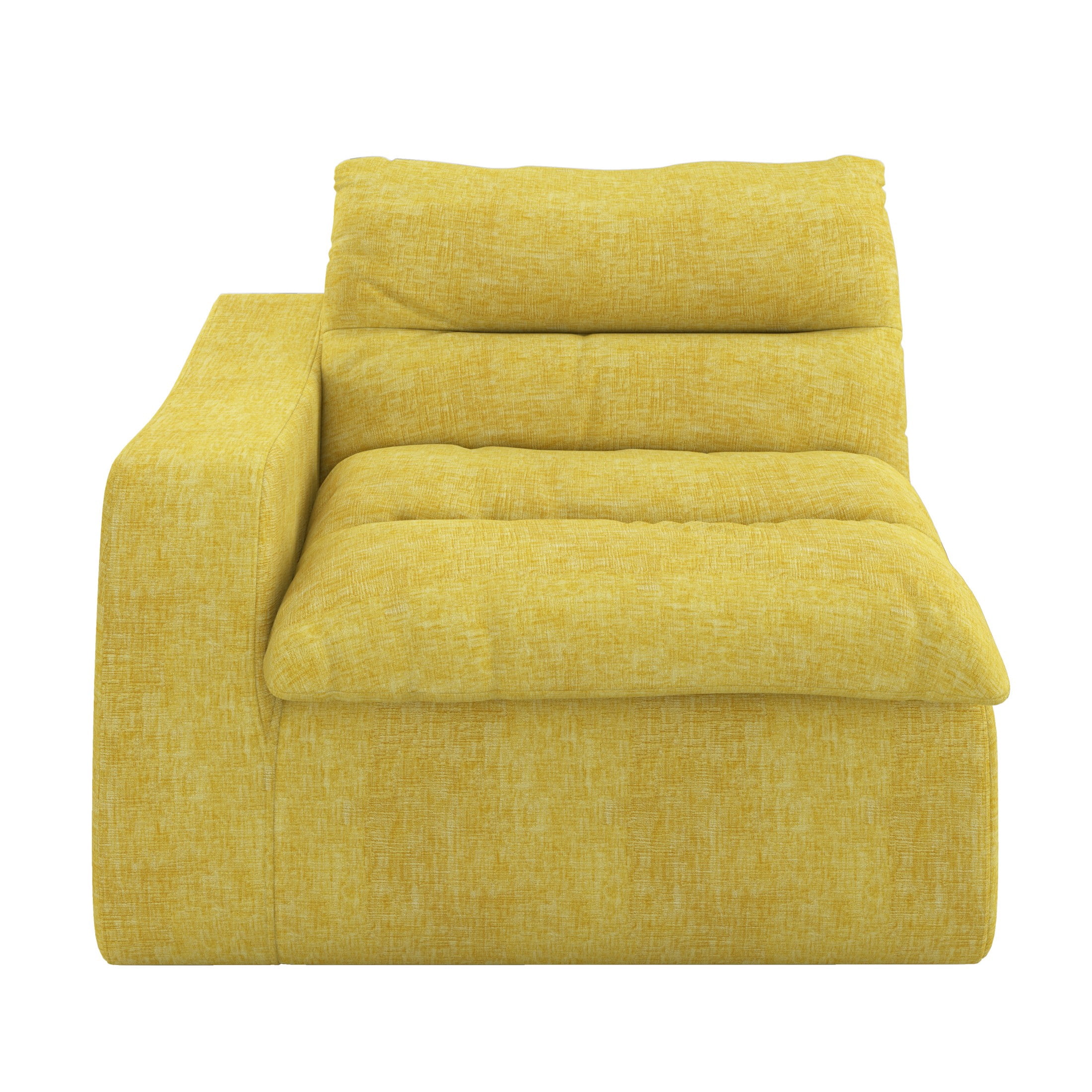 Aukfa 150" U-Shape Sectional Sofa with Ottoman, 6-Seater Chenille Modular Couch, Free Combination & Side Pockets, Yellow
