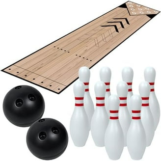 TreasureGurus Wooden 9 Pin Bowling Set Rustic Colonial Era Nine