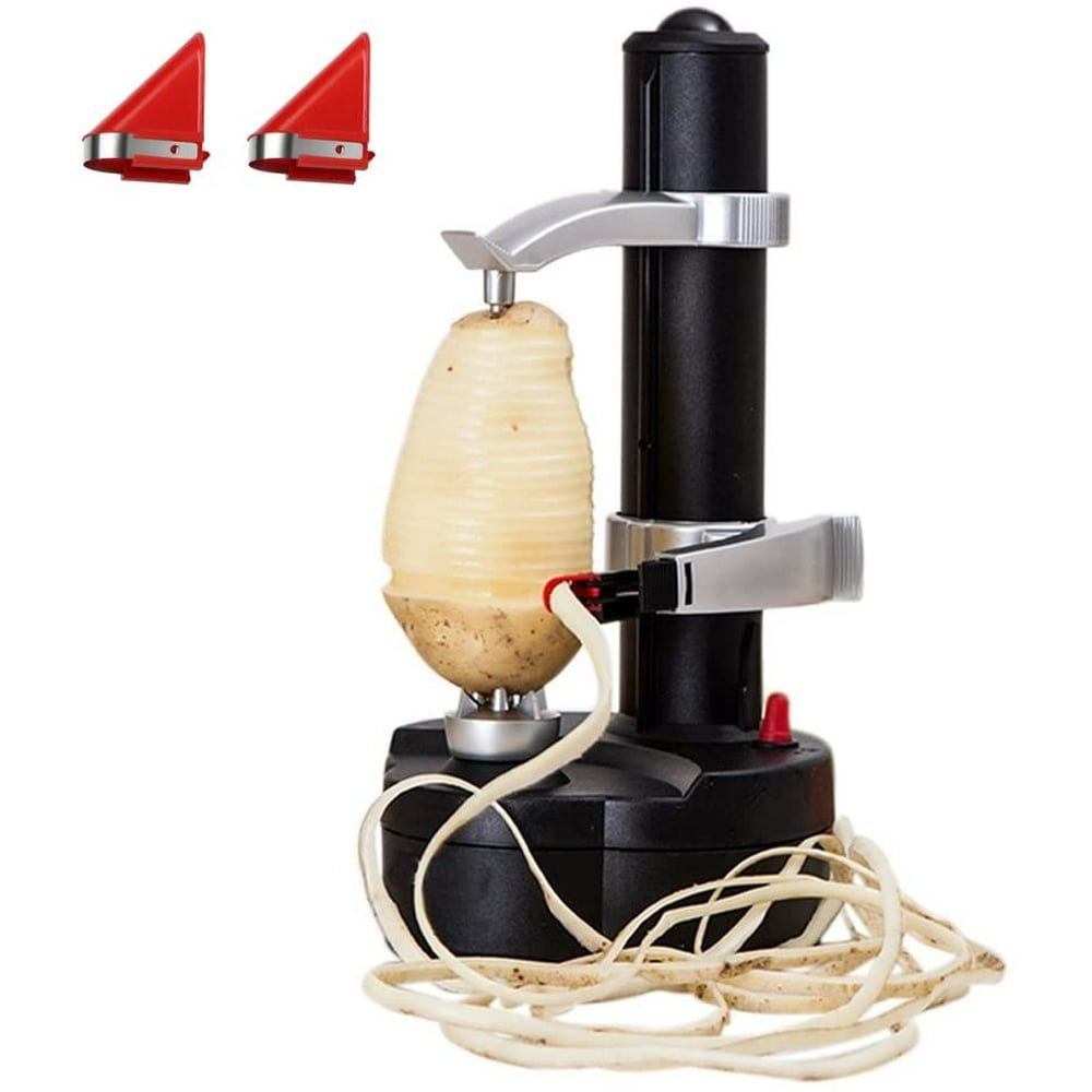 Electric Potato Peeler [2 Extra Blades] Automatic Rotating Fruits & Vegetables Cutter Apple