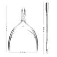 thumbnail image 6 of Cuticle Trimmer with Cuticle Pusher and Scissors, Cuticle Remover Professional Durable Pedicure Manicure Tools, Stainless Steel Cuticle Nipper Cutter Clipper (Silver Pusher), 6 of 7