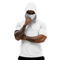 thumbnail image 4 of ZVNAΖH Men's Sun Protection Hooded T-Shirt, Short Sleeve Athletic Top with Face Mask for Workout & Outdoor, S-3XL, 4 of 7