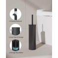 thumbnail image 4 of Toilet Brush and Holder Set, 2 Pack Toilet Bowl Brush with Caddy for Bathroom, Toilet Cleaner Brush with Stainless Steel Handle & Durable Bristles, Splash Proof（Matte Black）, 4 of 14