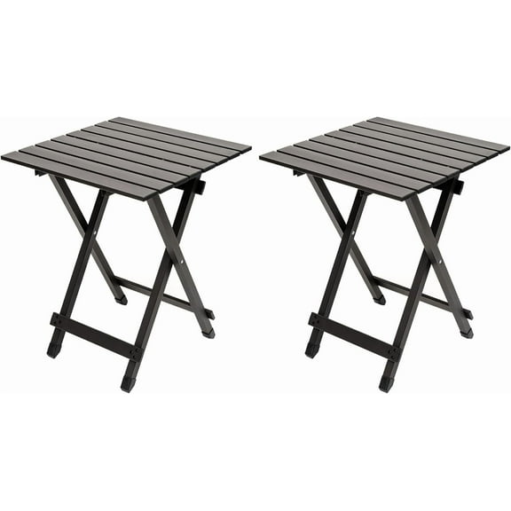 Folding Camping Table - Lightweight Aluminum Portable Picnic Table, 18.5x18.5x24.5 Inch for Cooking, Beach, Hiking, Travel, Fishing, BBQ, Indoor Outdoor Small Foldable Camp Tables